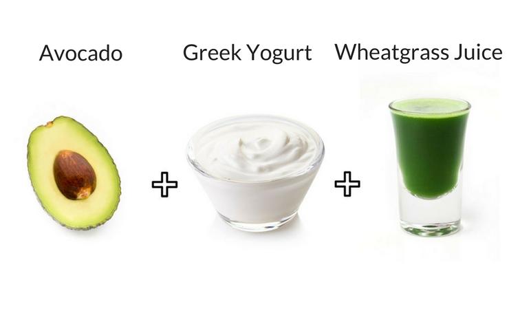Avocado-greek-yogurt-wheatgrass-juice
