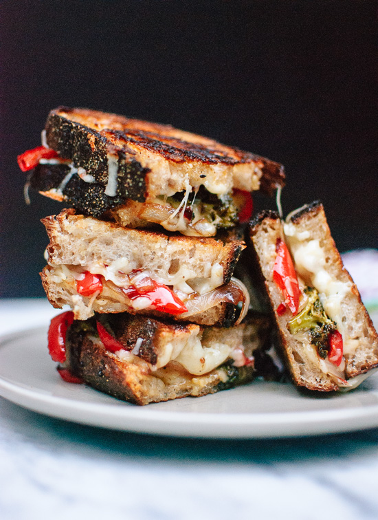 Roasted-broccoli-and-red-pepper-grilled-cheese-1