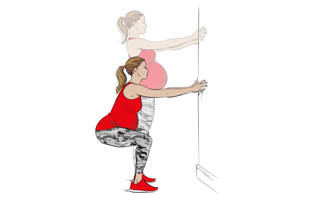 Everything-you-need-to-know-about-working-out-during-pregnancy-modified-squat