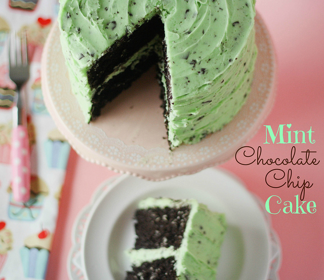 Mint-chocolate-chip-cake