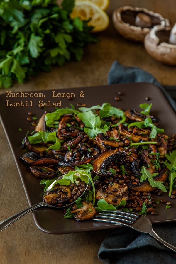 Mushroom-lemon-lentil-salad-recipe
