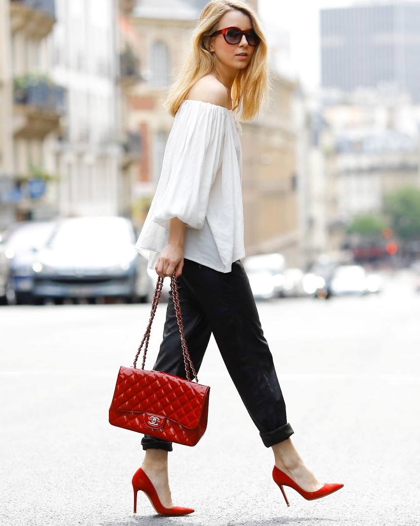 4.-red-chanel-bag-and-stilettos-with-leather-pants-and-off-shoulder-blouse