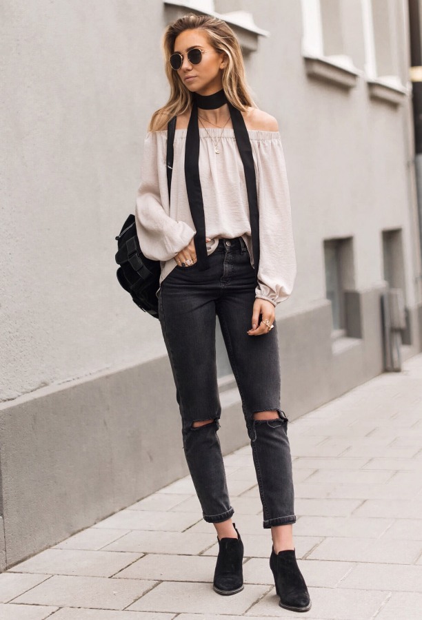1.-skinny-scarf-with-off-shoulder-top-and-jeans
