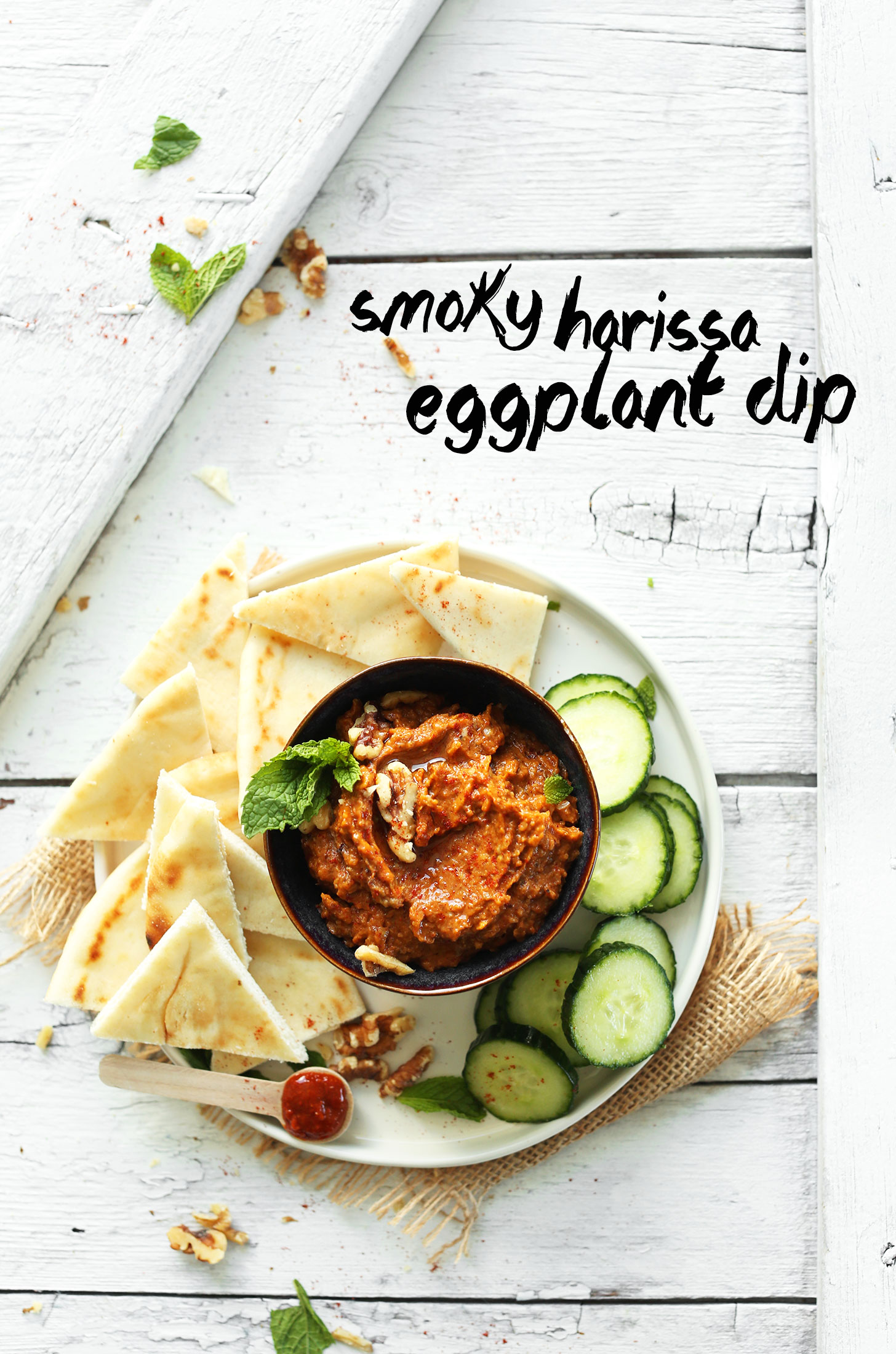 Creamy-eggplant-dip-with-smoky-spicy-harissa-paste-the-perfect-snack-or-appetizer-vegan-glutenfree-recipe-healthy